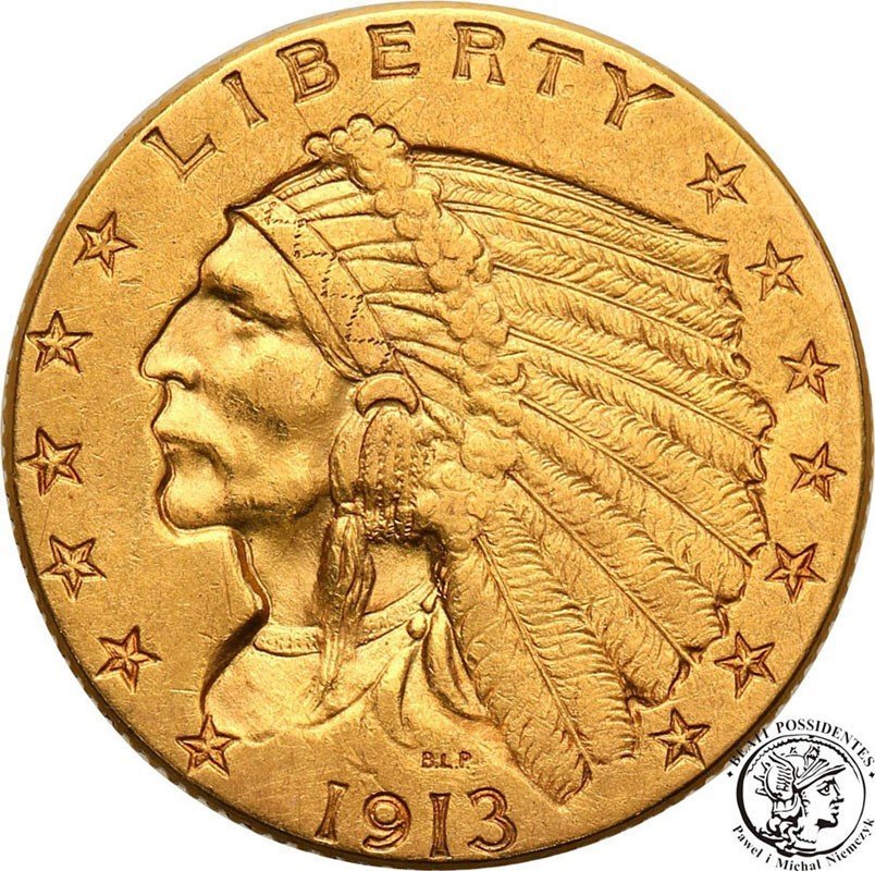USA 2 1/2 dolara 1913 Indianin Philadelphia st.2